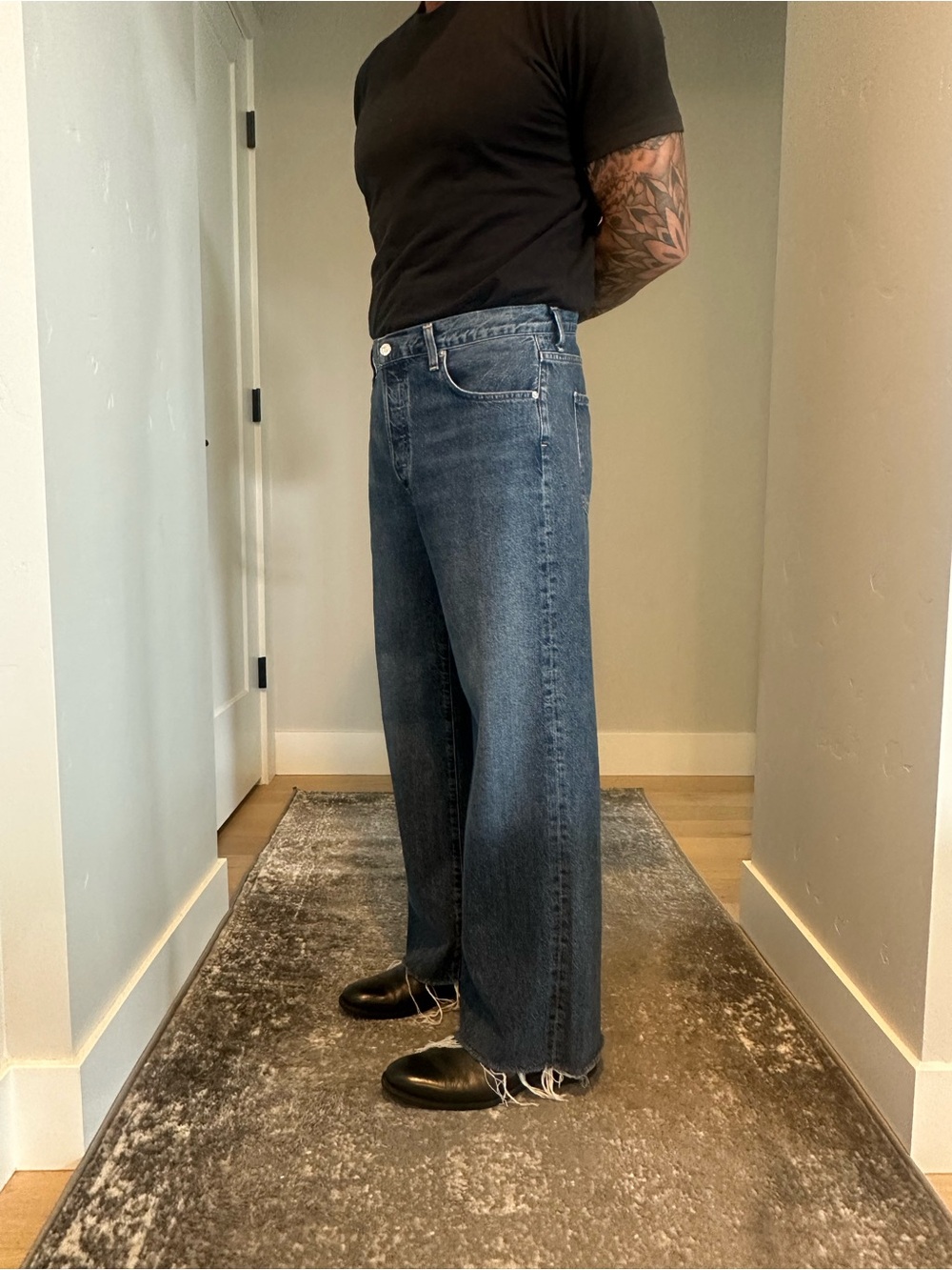 Citizens of Humanity Annina High Rise Wide Raw Hem Jeans Tagged 31 Measured 34 - Picture 3 of 10